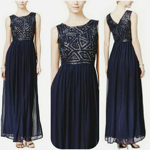ADRIANA PAPELL Empire Waist Embellished Dress